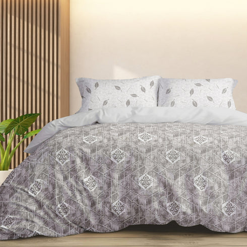 Florida My Day 100% Pure Cotton 180 TC Double Bedsheet Set with Coordinated Pillow Covers